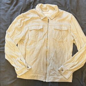 Zara Men’s Light Blue Striped Spring Jacket